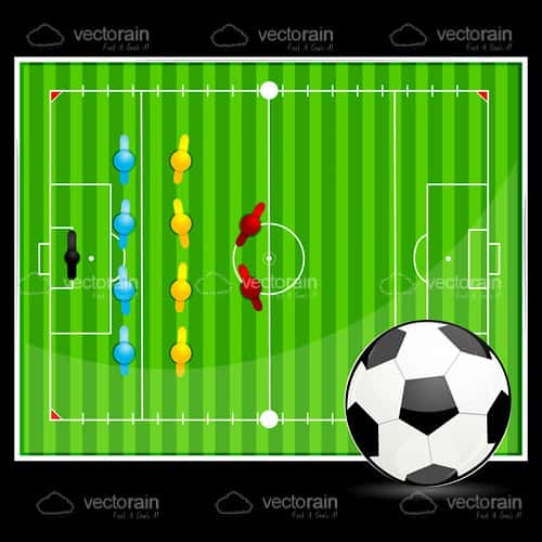 Soccer Ball with Soccer Field Display Background